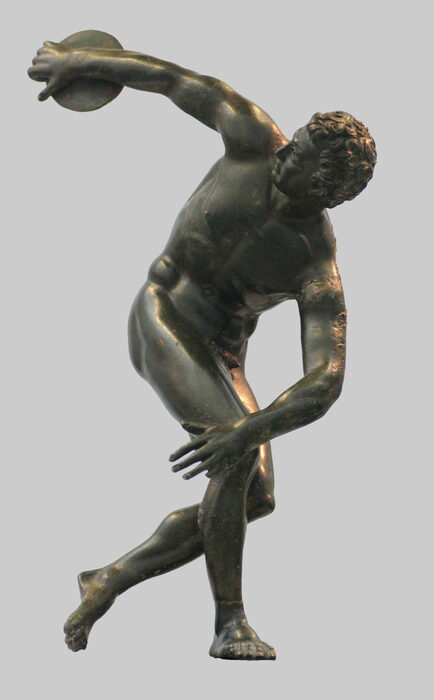 Le Discobole, statue représentant un athlète lanceur de disque, symbole des Jeux olympiques antiques